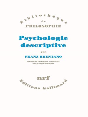 cover image of Psychologie descriptive